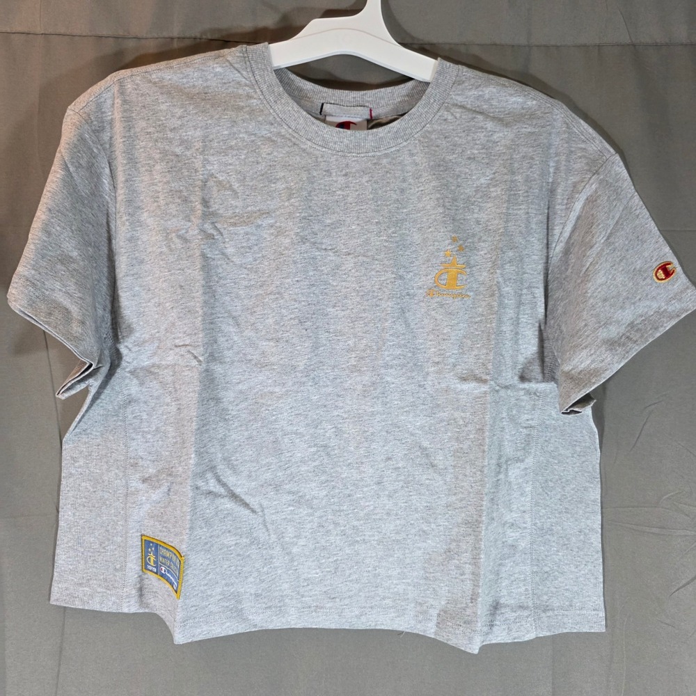 Champion Gold Medal Cropped Tee‎ Oxford Grey Heather USA Winter Collection L